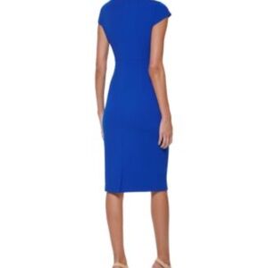 Le Chateau Royal Blue Cap Sleeve Midi Dress